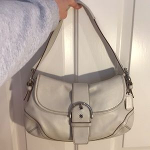 Coach Genuine Leather Mini Hobo Shoulder Handbag